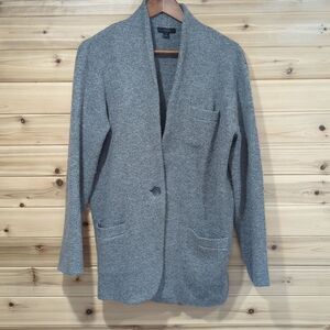 J. Crew Sweater Womens Small Gray Cocoon Sweater-Blazer Wool Blend